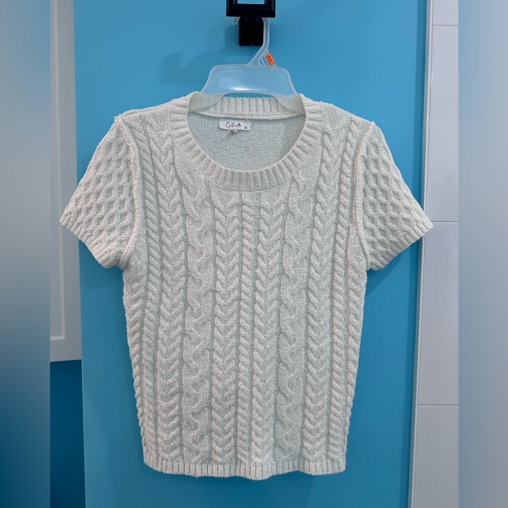 Cream Long Sleeve Tee Top